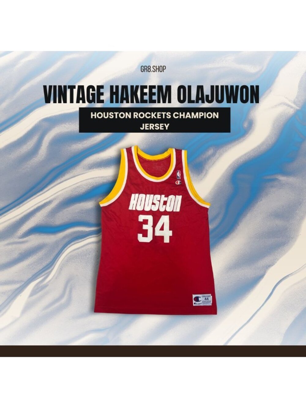 Vintage Jersey Size 44 NBA Hakeem Olajuwon Houston Rockets Champion Mesh Basketb